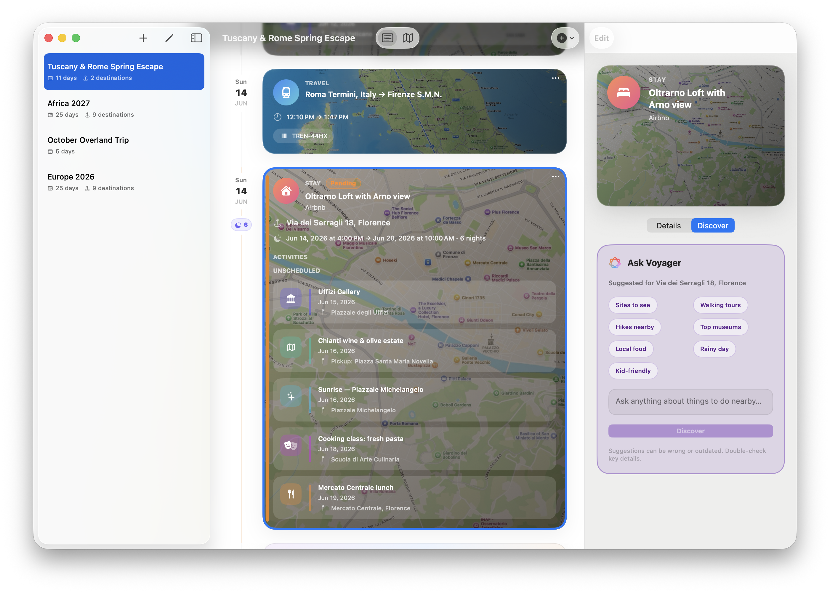 Ask Voyager AI discovery on Mac